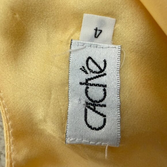VINTAGE Y2K Caché 100% Silk Yellow "How to Lose a Guy in 10 Days" Dress - Size 4 - Picture 11 of 12